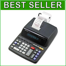 Load image into Gallery viewer, Elegant 12-Digit Desktop Printing Calculator with Large Blue Fluorescent Display