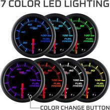 Load image into Gallery viewer, Electrifying 7-Color Display Fuel Pressure Gauge with 1/8-27 Sensor - 100 PSI