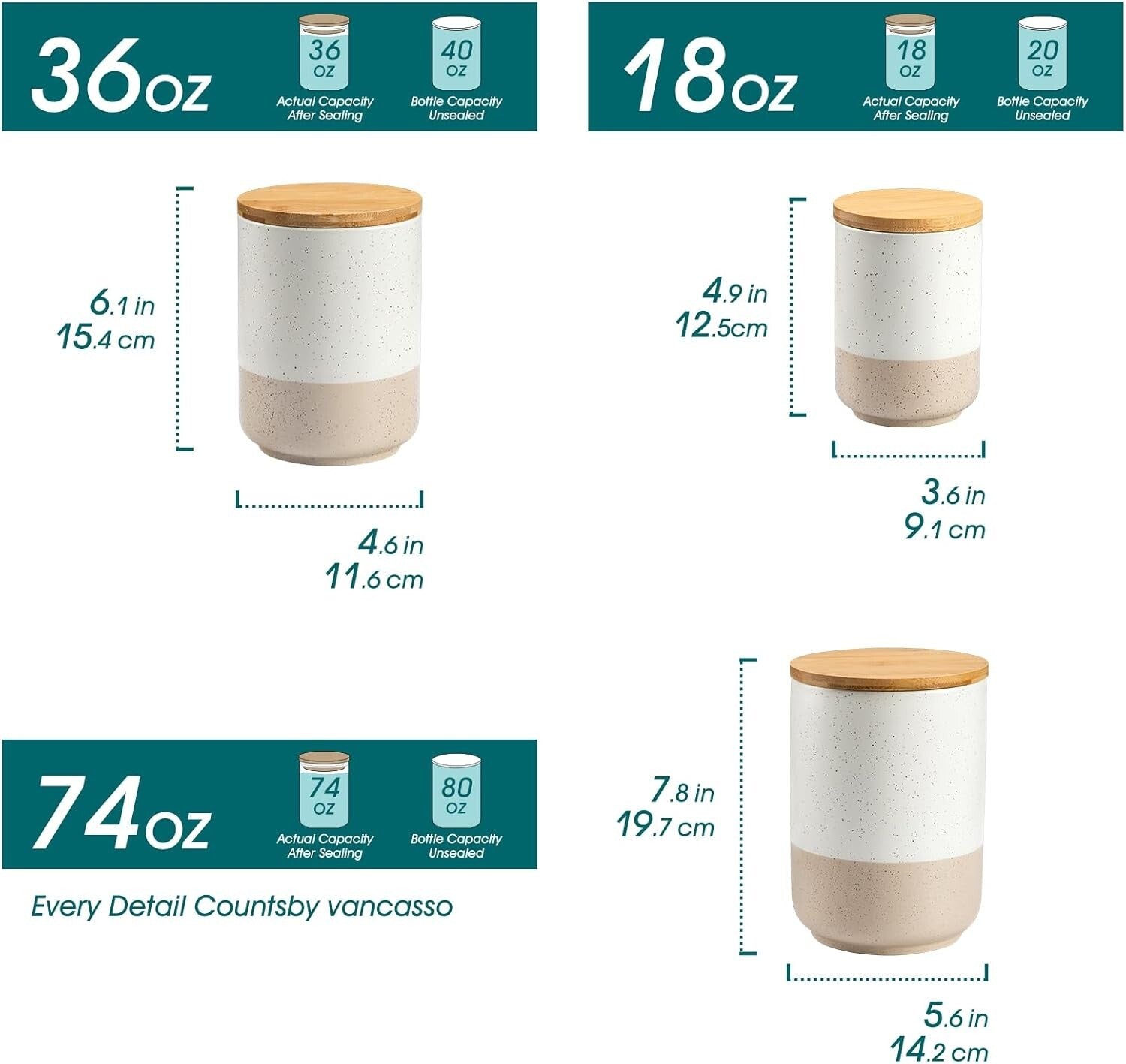 Chic Dishwasher Safe Canister Set – 3-Piece Airtight Storage for Kitchen & More