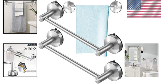 Elegant Brushed Nickel 17-Inch Shower Towel Holder - Set of 2 for Luxury Spaces