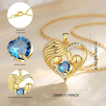 Load image into Gallery viewer, Sterling Silver Love Heart Pendant Necklace with Blue Topaz - Ideal Gift for Mom