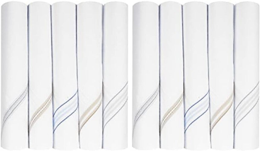 Premium 100% Cotton Handkerchiefs - Classic 44cm x 44cm Gentleman's Accessory