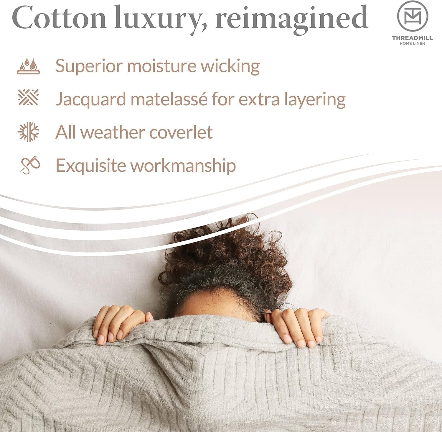 Durable King Size Jacquard Blanket - Soft Cotton Coverlet, Breathable Comfort