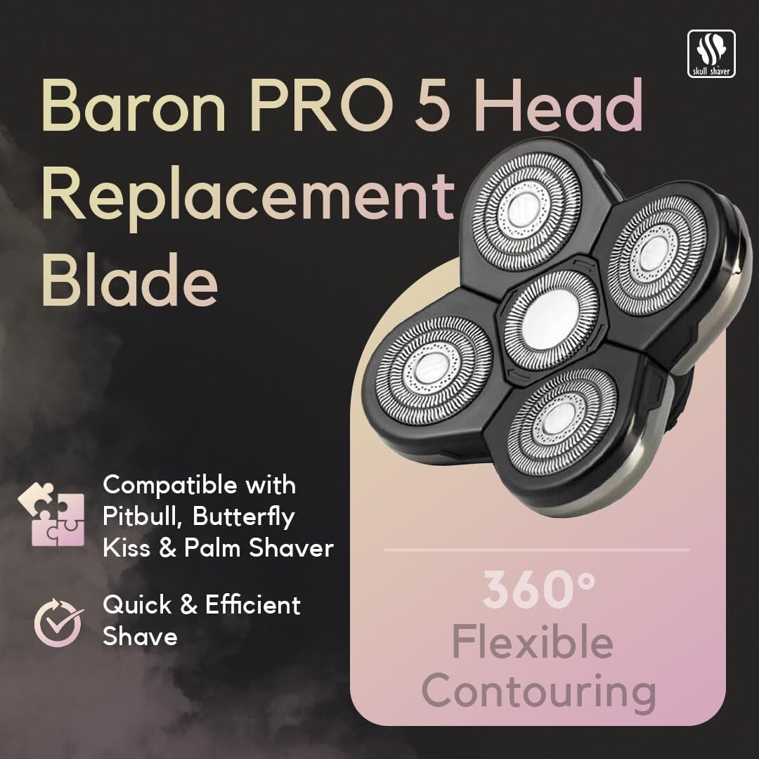 Efficient Replacement Shaver Head - Flexible Blades for Perfect Shaving Contours
