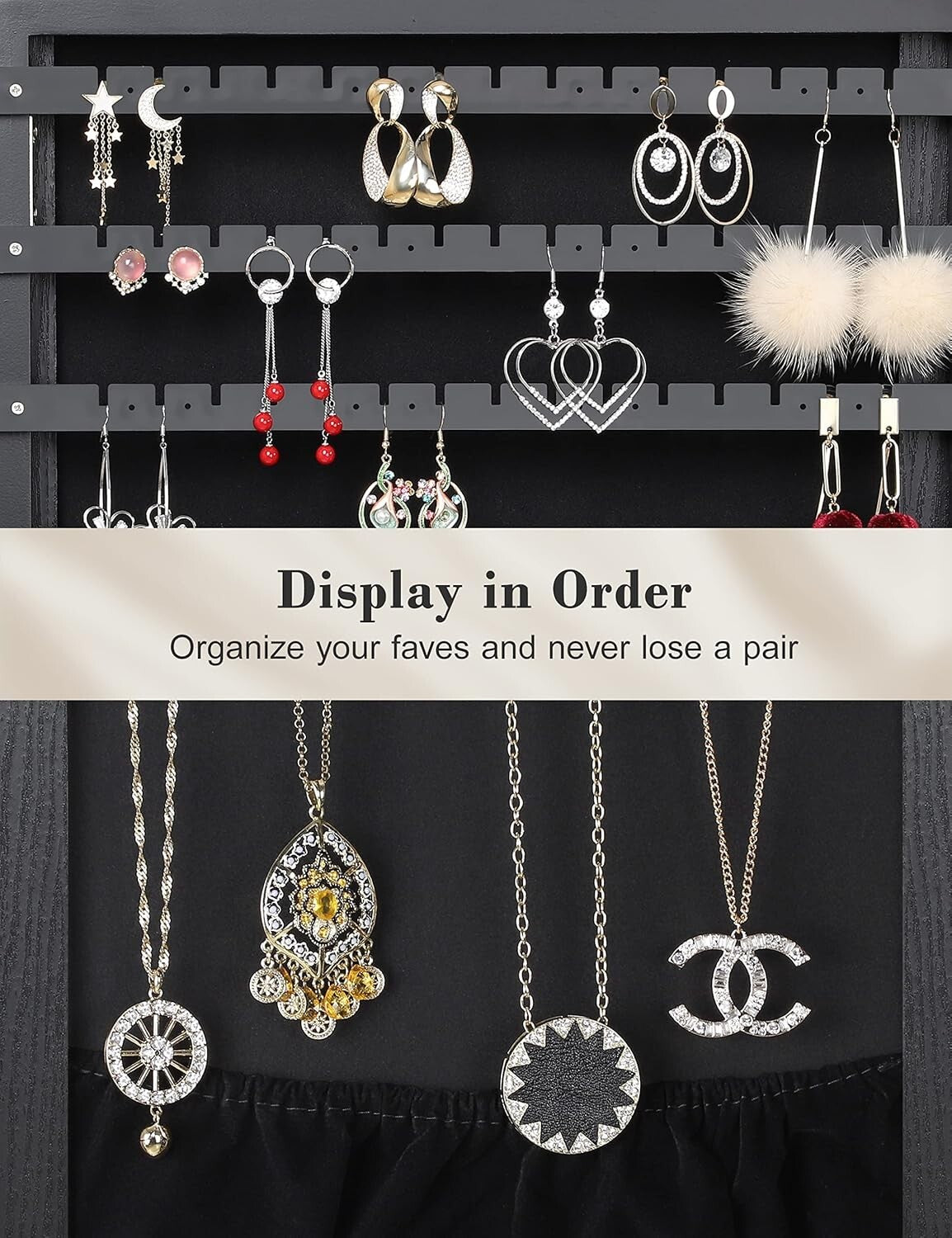 360° Swivel Jewelry Cabinet with Touch Screen Mirror - Elegant Storage Solution