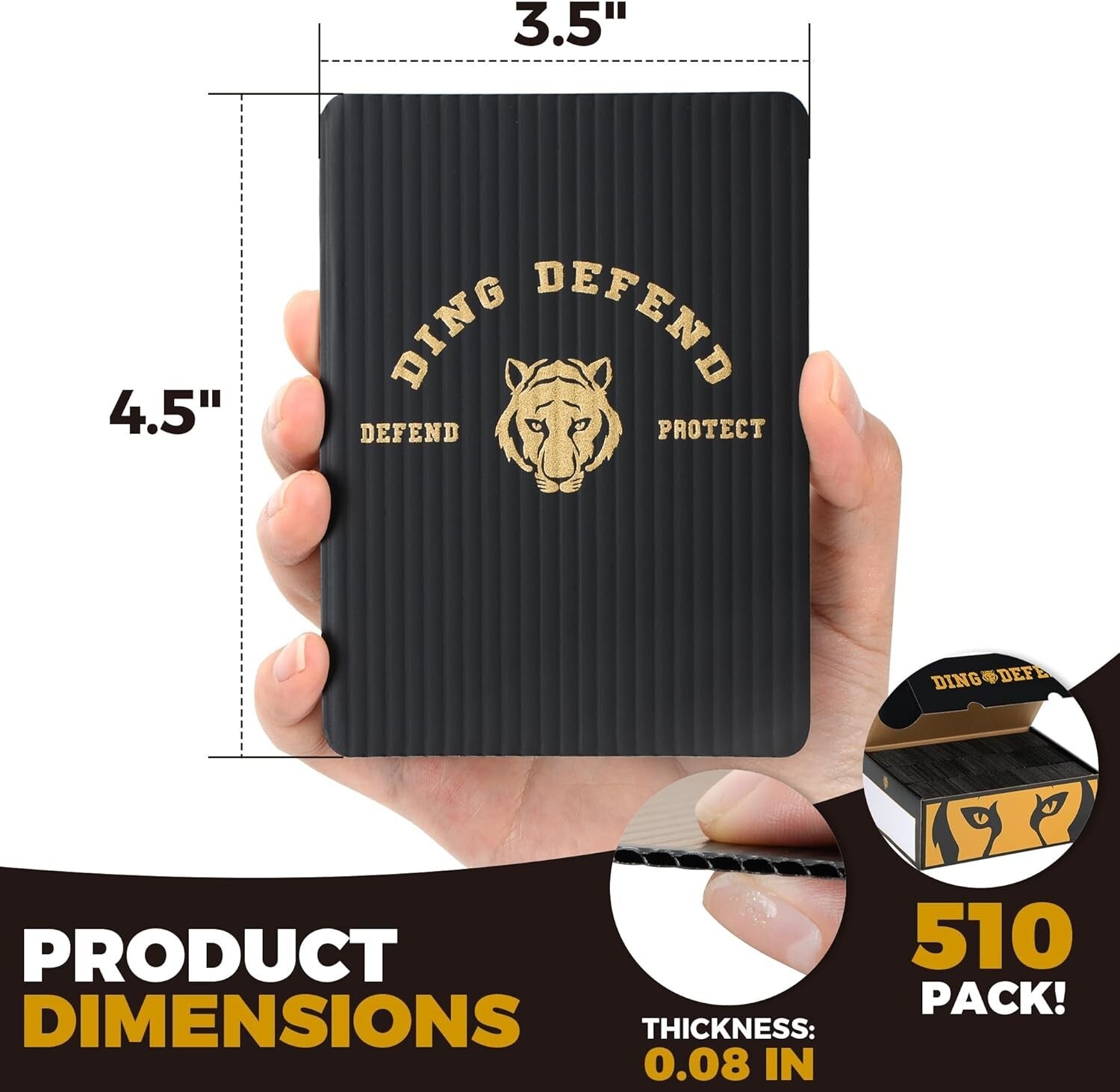 510 Pack Premium Tiger Design Trading Card Protectors for Secure Shipping