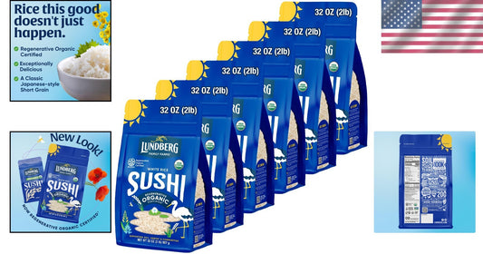 Family Farms Regenerative Organic Sushi Rice 6-Pack - Perfect for Sushi and More