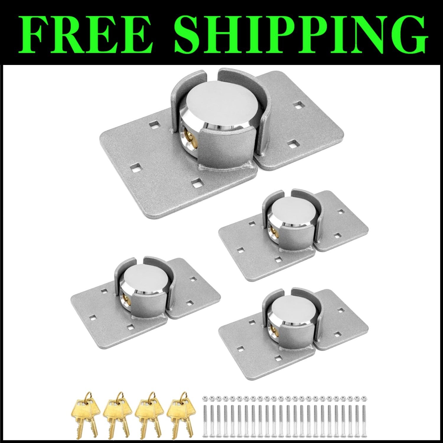 Compact Heavy Duty Puck Lock and Hasp Set - Secure Your Trucks and Gates Today