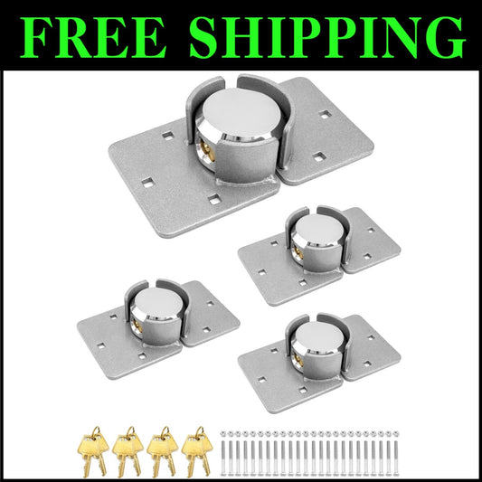 Compact Heavy Duty Puck Lock and Hasp Set - Secure Your Trucks and Gates Today