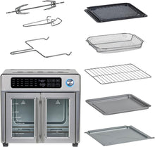 Load image into Gallery viewer, Multi-Cooking French Door Air Fryer &amp; Toaster Oven - 24 Presets, 7 Accessories