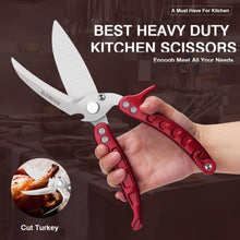 Load image into Gallery viewer, Multipurpose Kitchen Shears &amp; Herb Scissors Set – Professional Grade in Burgundy