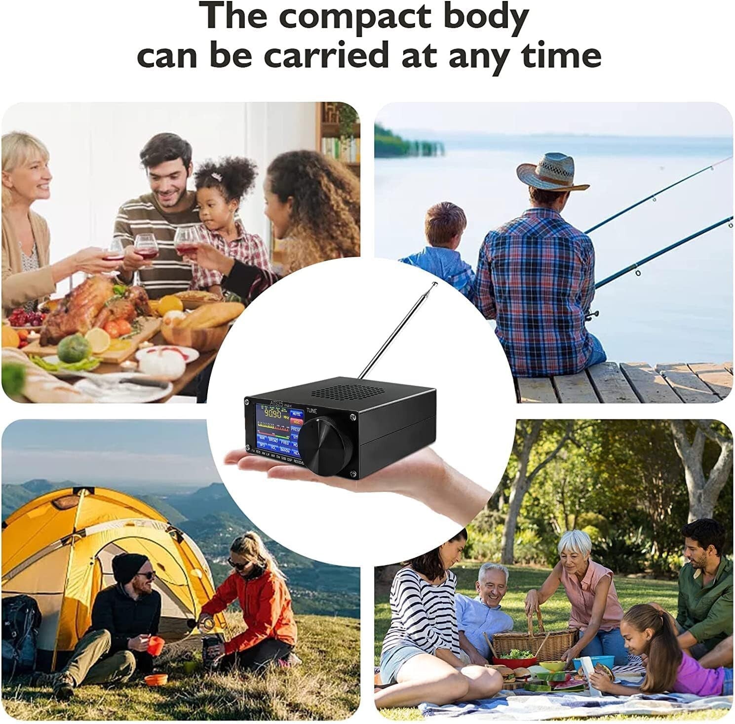 Upgrade Si4732 5.2B Radio Receiver - DSP Tune, 4000mAh Battery & Touch Control