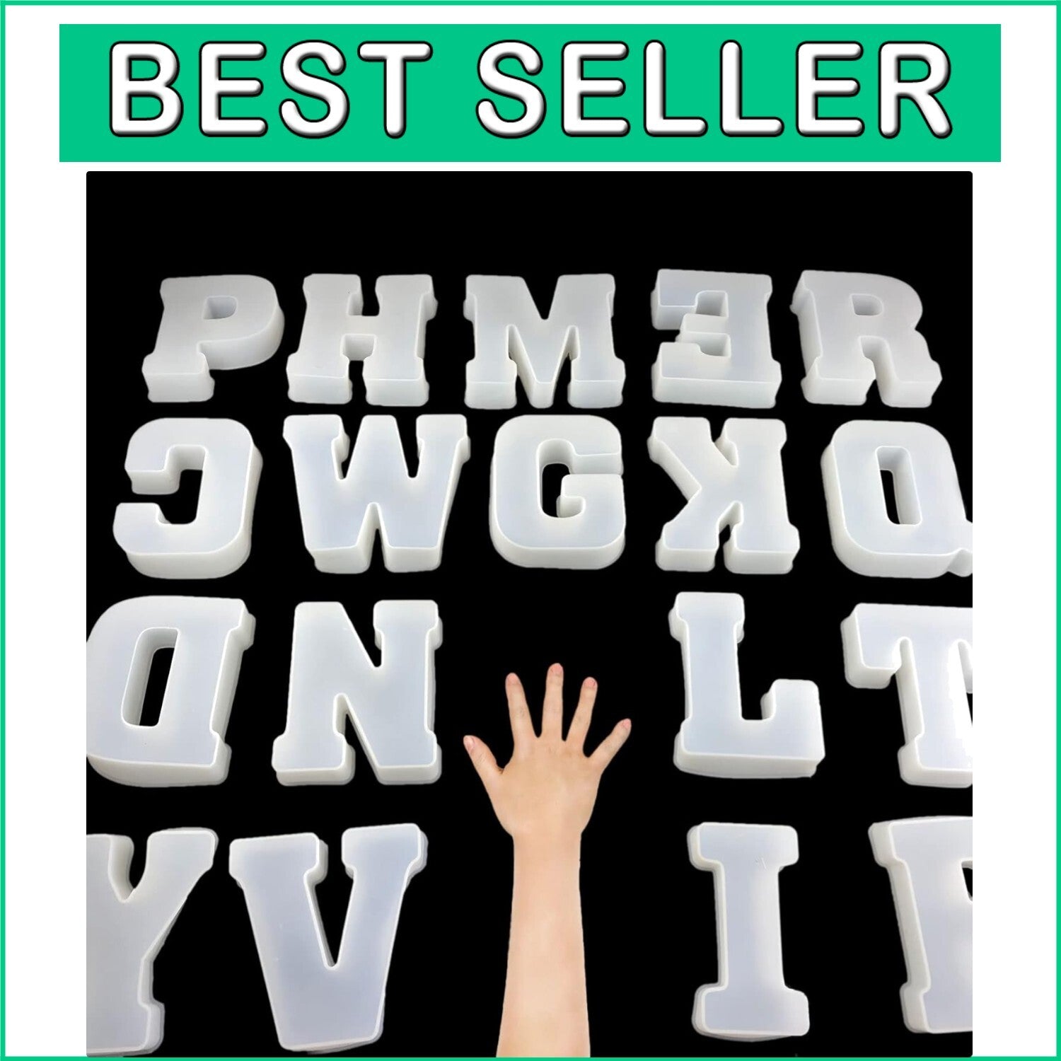Versatile 6-Inch Silicone Alphabet Mold for Candles, Soap, & Resin - 26 Pack