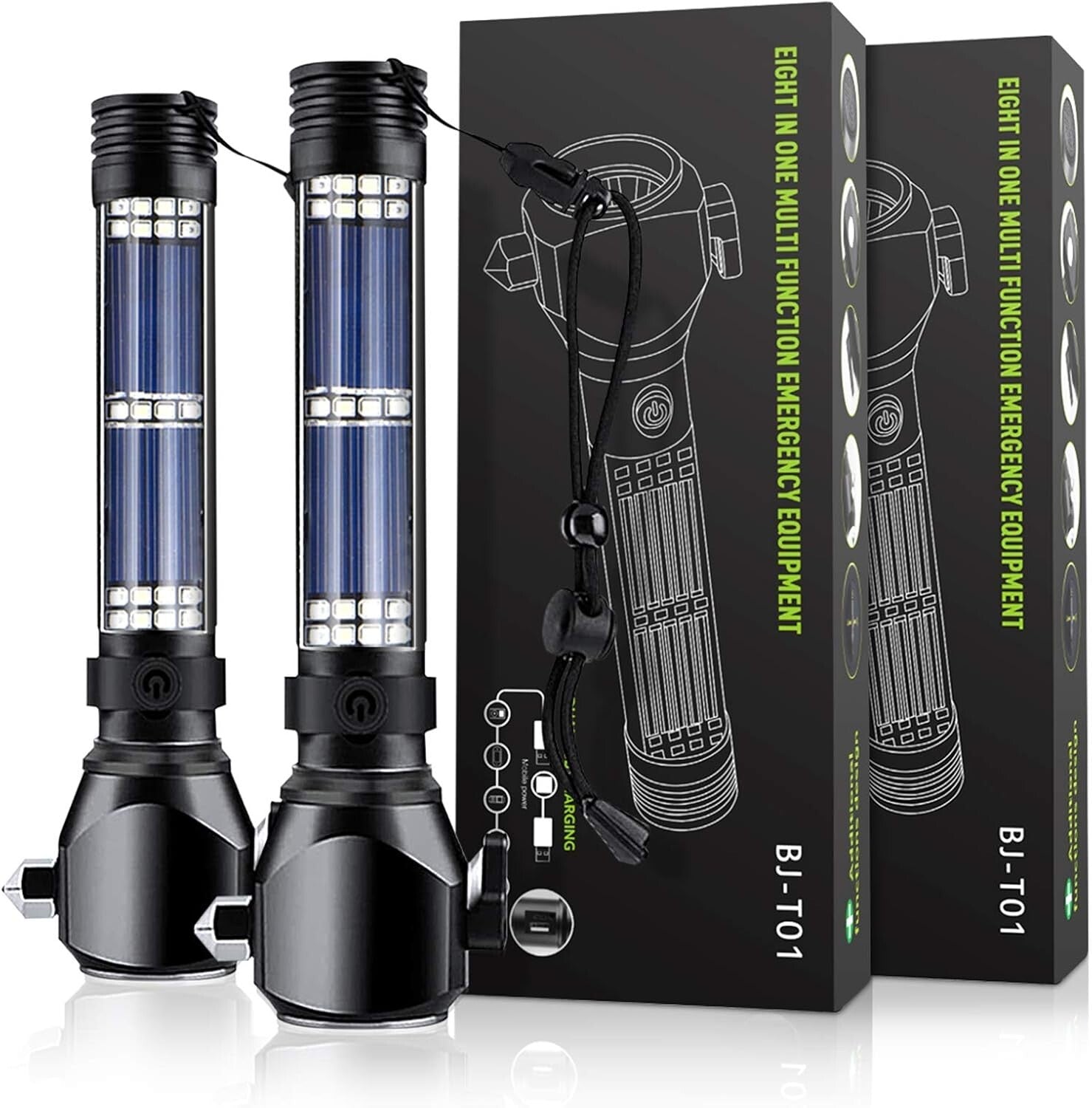 Rechargeable Waterproof Flashlights with 2400mAh Battery - Ideal for Emergencies