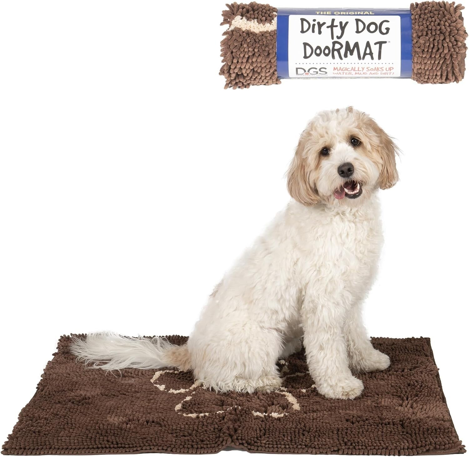 Versatile Super Absorbent Dog Rug - Plush Microfiber Doormat - Almond 35" x 26"