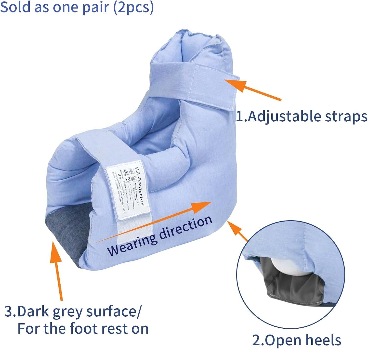 Adjustable Comfort Heel Protectors with Double Straps - Bed Sore Prevention Aid