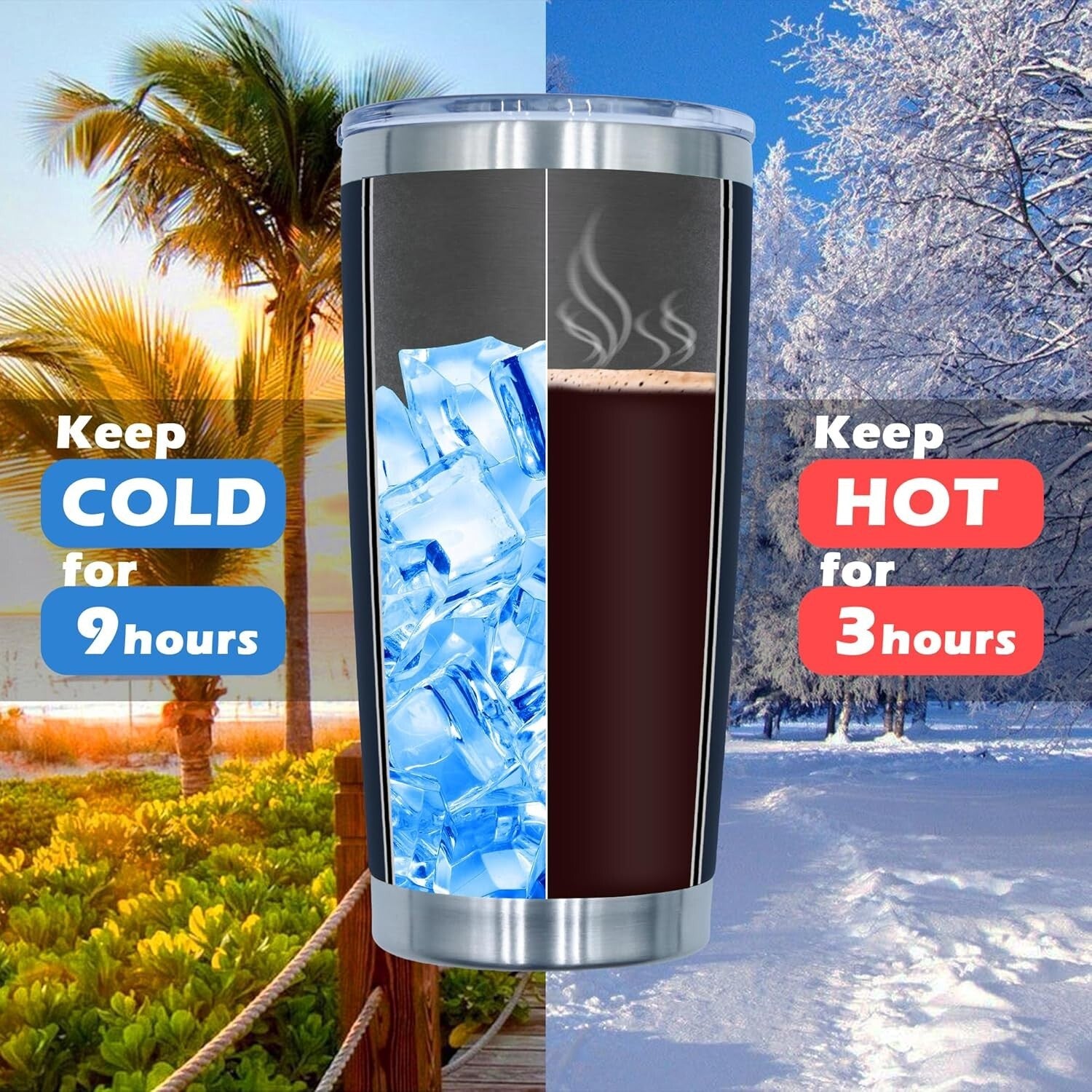 12 Pack Navy Blue Stainless Steel Tumblers with Lid - 20oz Insulated Travel Mugs