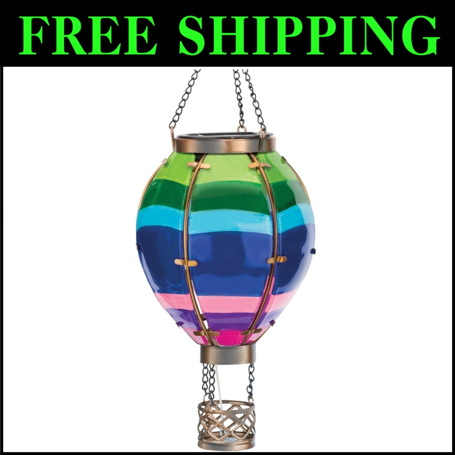 Decorative Solar-Powered Hot Air Balloon Lantern – Unique Gift for Garden Lovers