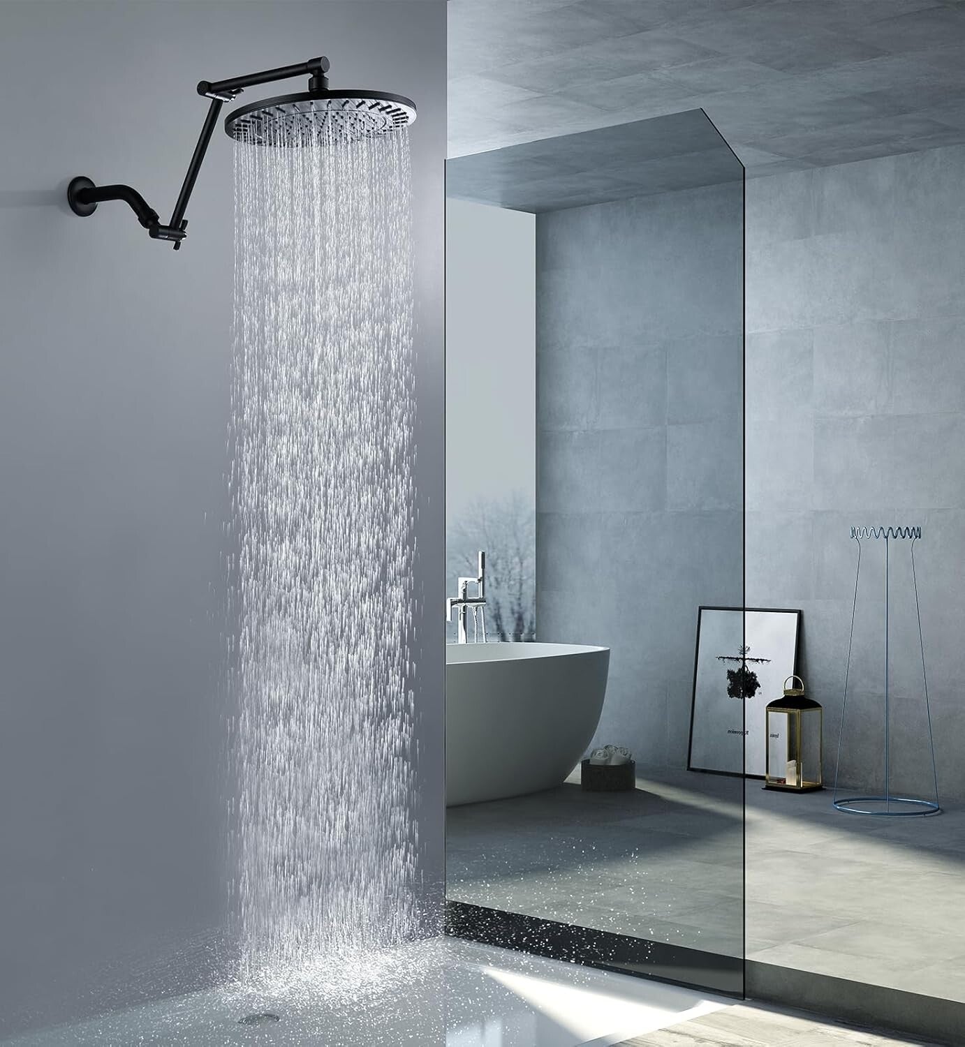 14-Inch Brass Shower Arm Extender in Oil-Rubbed Bronze - Adjustable Height