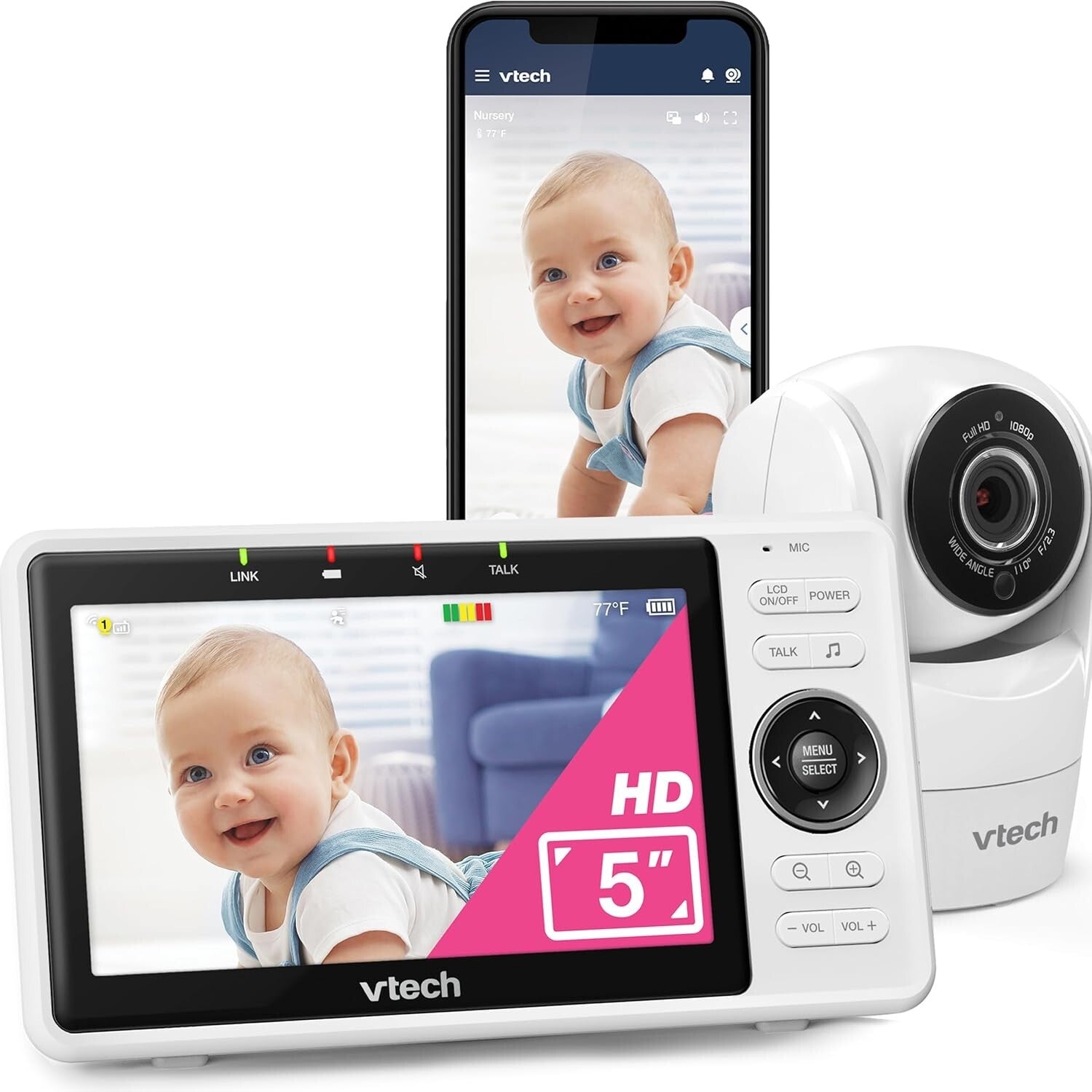 Smart Baby Monitor with Remote Access, HD Night Vision & Temperature Alerts