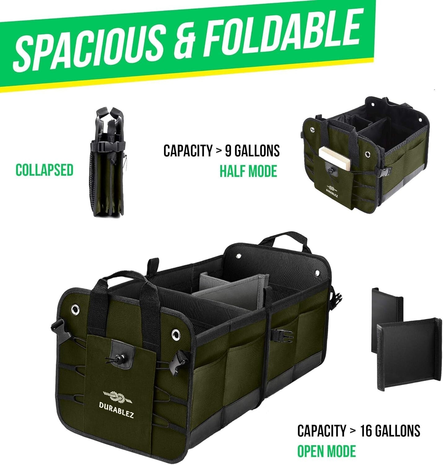 Premium Collapsible Organizer for Trucks, SUVs, and Sedans - 2.5 Cu Ft Capacity
