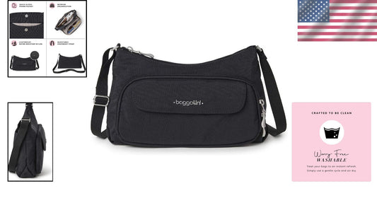 Everyday Crossbody Bag: Compact Nylon Purse with Built-In Wallet & Card Slots