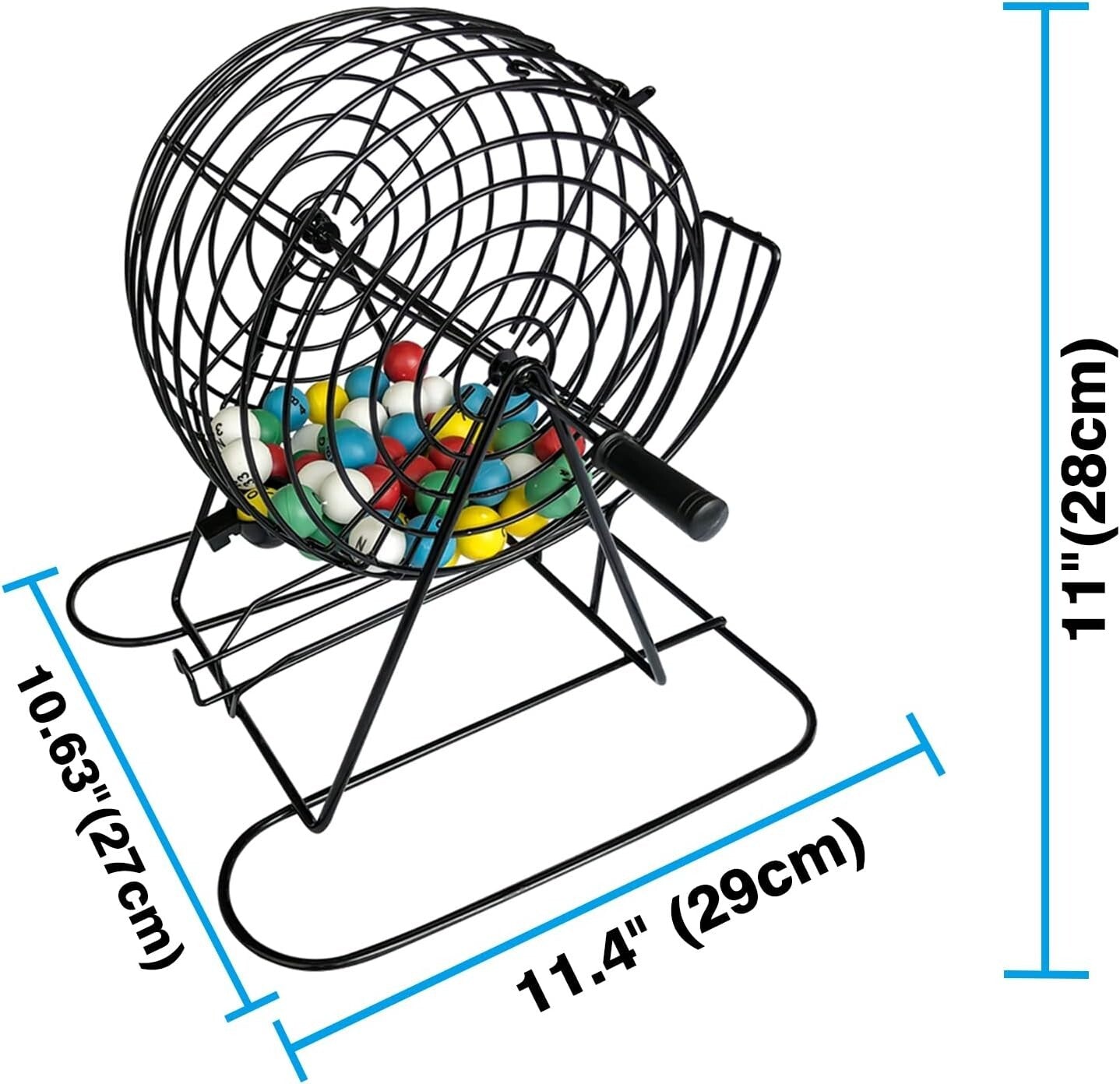 Ultimate 11" Bingo Game Set with 500 Chips, 100 Cards, and Durable Cage