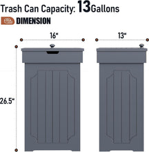 Load image into Gallery viewer, Elegant 13 Gallon Trash Bin with Lid - Durable Eco-Friendly Wooden Design