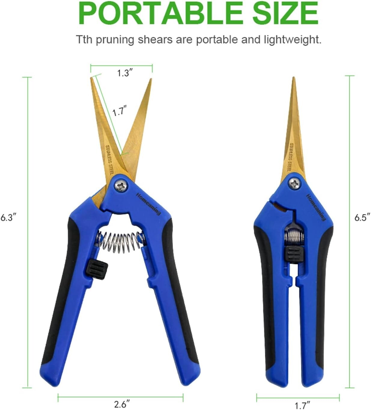 12PCS Titanium-Coated Pruning Shears Set with Ergonomic Handles for Gardeners