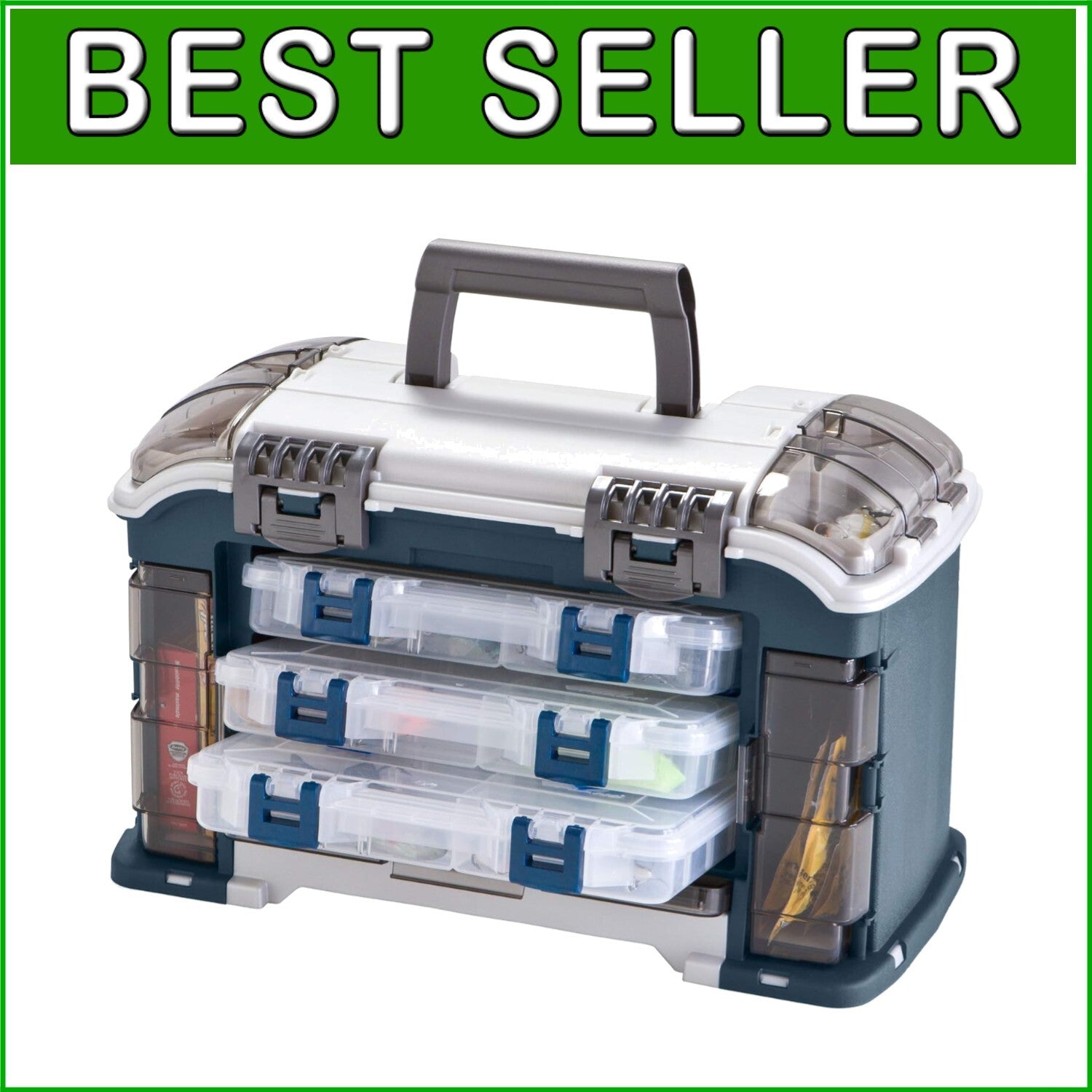 Compact Angled Fishing Tackle Box with DuraView Covers - Perfect for Adventures