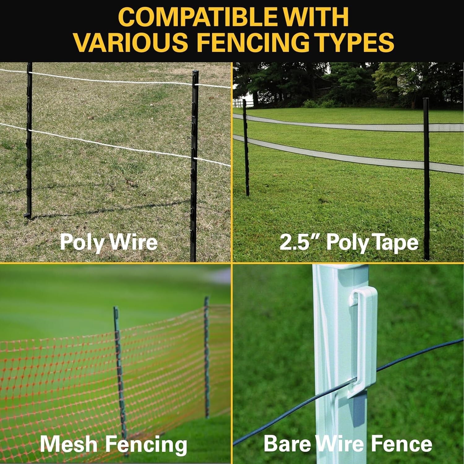Lightweight & Durable 4-Inch Step-In Fence Post - Ideal for Electric Fencing
