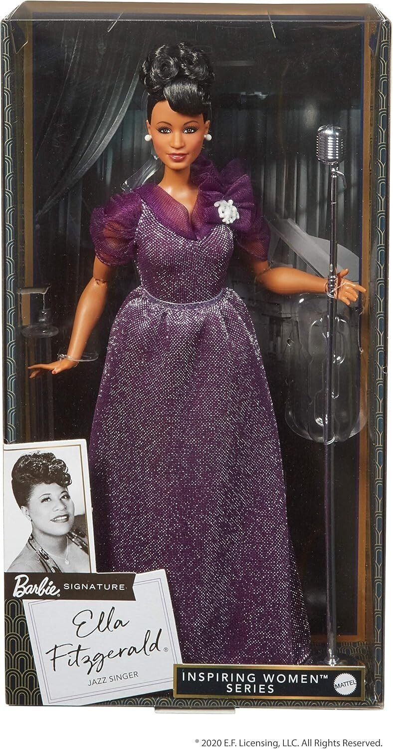 Curvy Ella Fitzgerald Doll 12-Inch in Deep Purple Gown - Inspiring & Articulated