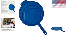 Load image into Gallery viewer, Versatile Harbour Blue Silicone Lid for Frying Pans - Dishwasher Safe &amp; Durable