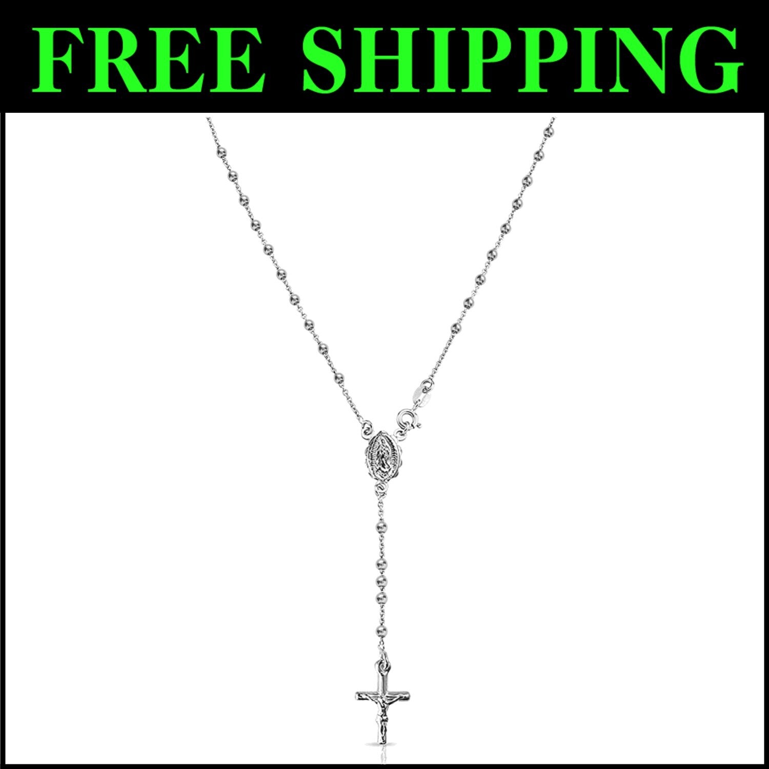 Hypoallergenic 925 Sterling Silver Italian Chain Y Necklace for Sensitive Skin