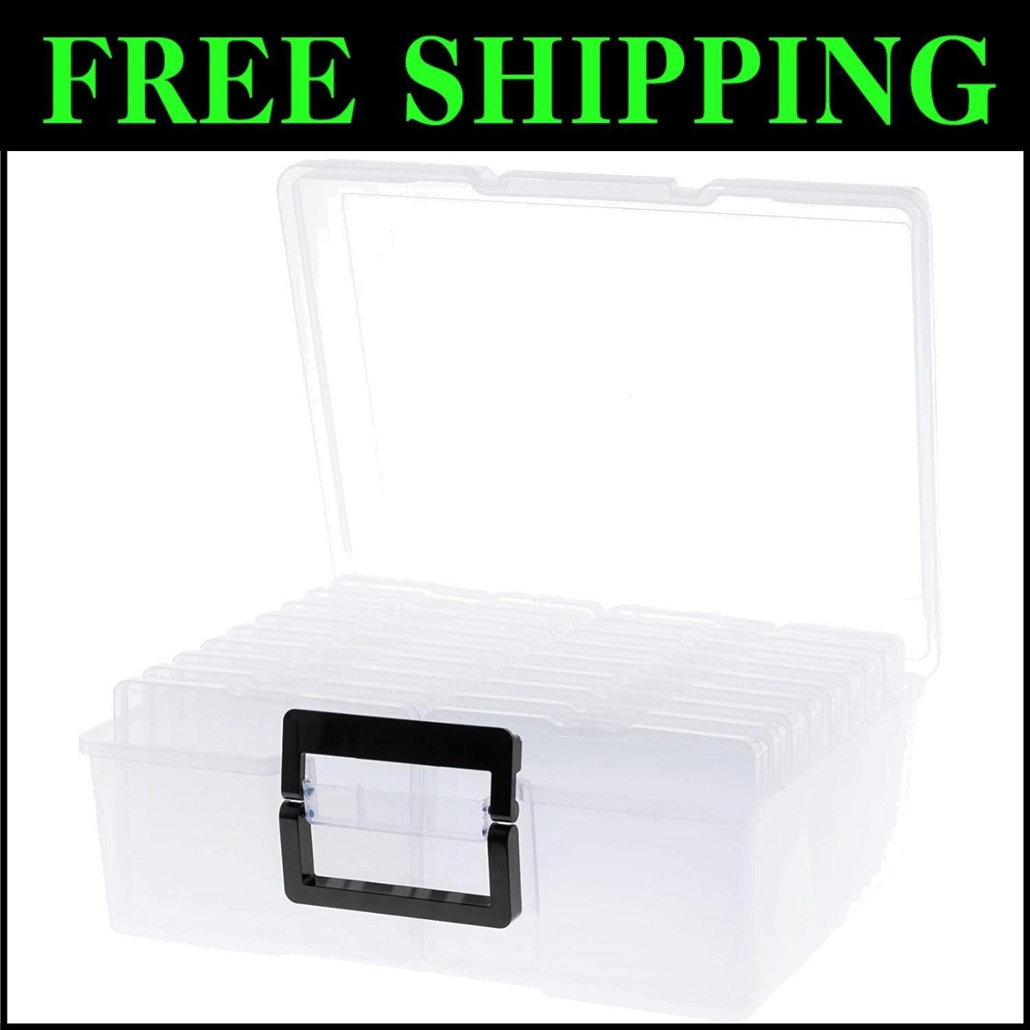 Sturdy Clear Craft Storage Box - 5" x 7" with Latch Closure for Versatile Use