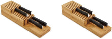 Load image into Gallery viewer, Set of 2 Bamboo 2-Tier Knife Organizers - Stylish Kitchen Storage Solution