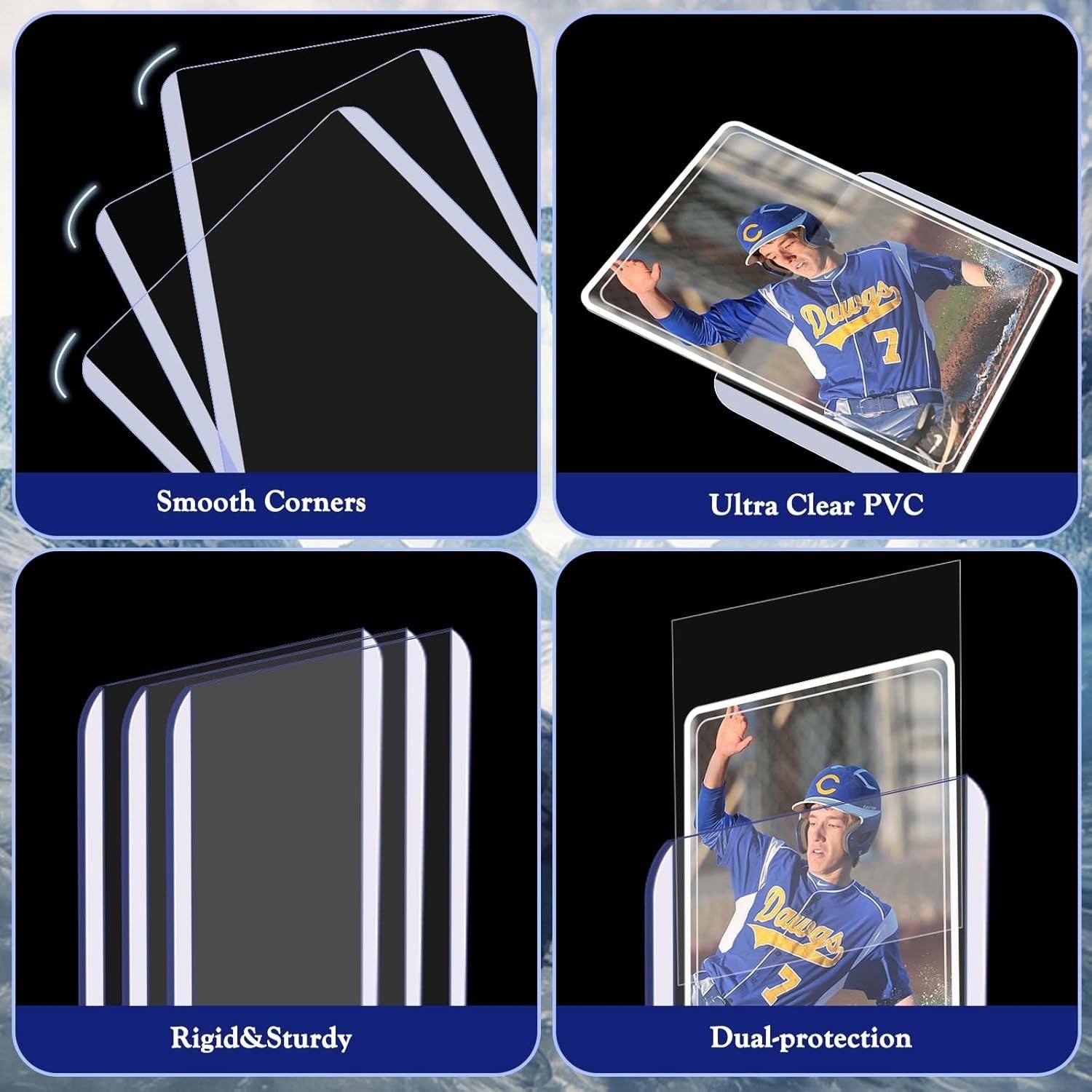 Durable Hard Plastic Toploaders - 1000 Clear Sleeves for Standard Trading Cards