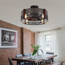 Load image into Gallery viewer, Bladeless Flush Mount Ceiling Fan with Timer - Vintage Style for Small Spaces