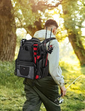 Load image into Gallery viewer, Comfortable Fishing Tackle Backpack with Adjustable Storage &amp; Reflective Strips