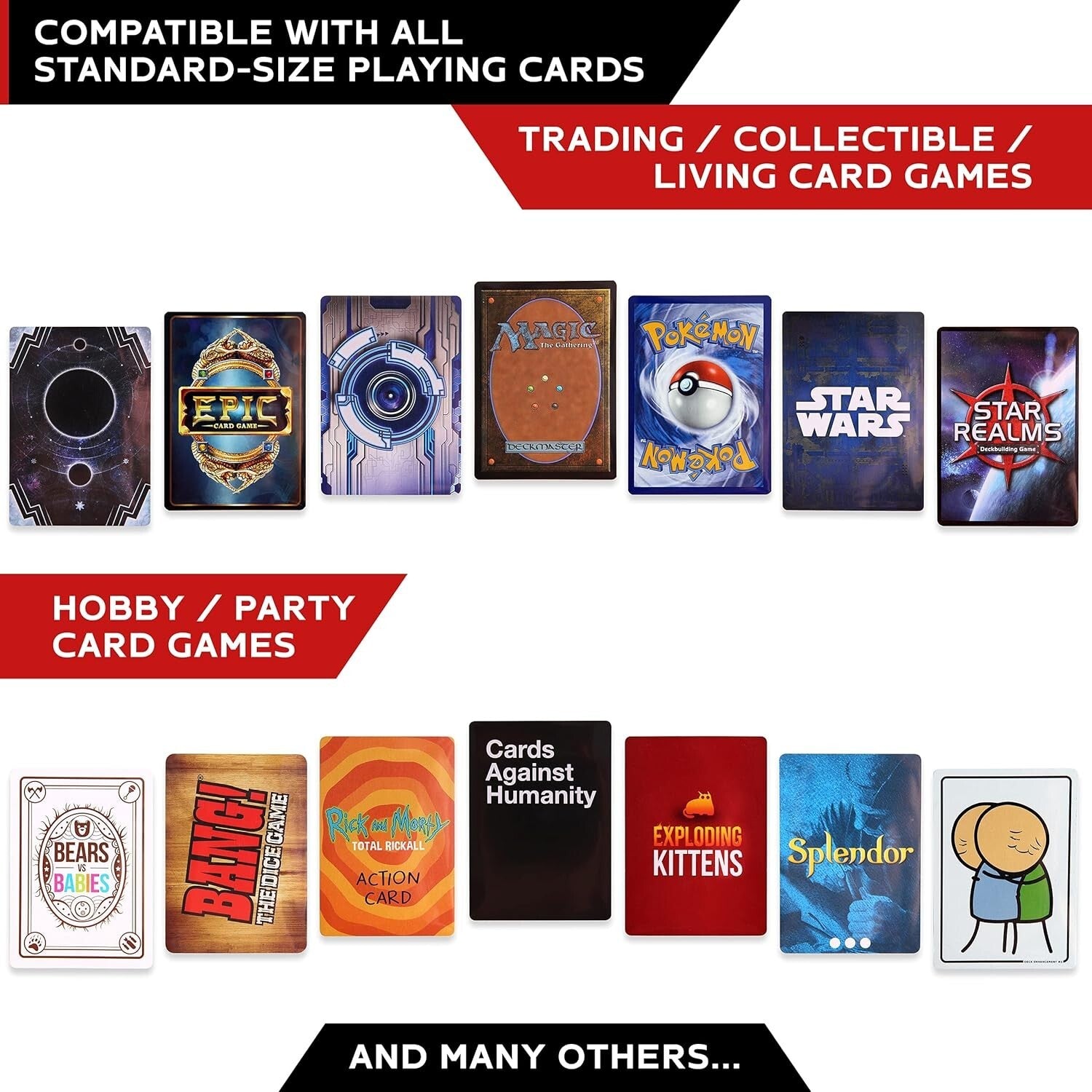 5-Piece Trading Card Holder Set: Deck Box, Sleeves & Dividers - Modern Design