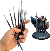 Load image into Gallery viewer, Kolinsky Sable Brush Set for Miniature Painting - Sizes 5/0 to 3, Walnut Handle