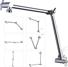 Load image into Gallery viewer, Easy Install 18 Inch Chrome Shower Head Extension - Solid Brass &amp; Adjustable