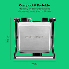 Load image into Gallery viewer, Effortless 4 Slice Panini Press with Non-Stick Plates - Ideal for Small Kitchens