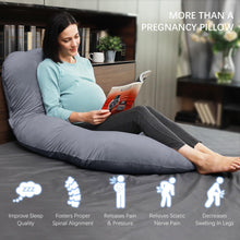 Load image into Gallery viewer, Premium U-Shaped Full Body Maternity Pillow with Removable Cover - Dark Grey