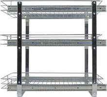 Load image into Gallery viewer, Durable 3-Tier Chrome Kitchen Slide-Out Organizer for Efficient Cookware Storage