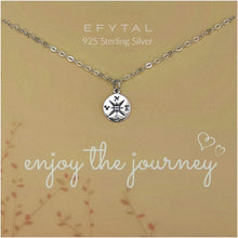 Load image into Gallery viewer, Timeless Compass Pendant Necklace - Sterling Silver/Gold Plated Graduation Gift