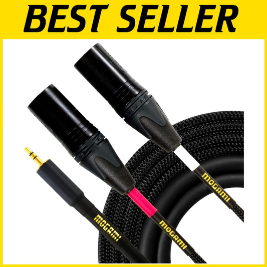 6' Gold 3.5mm to Dual XLR Male Y-Adapter Cable for Superior Audio Connections
