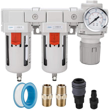 Load image into Gallery viewer, High-Performance 1/2" NPT Air Filters and Regulator Combo with Semi-Auto Drain