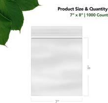 Load image into Gallery viewer, 7x8 Zip Lock Bags - 1000 Pack Clear, Food Safe, Ideal for Parties &amp; Crafts