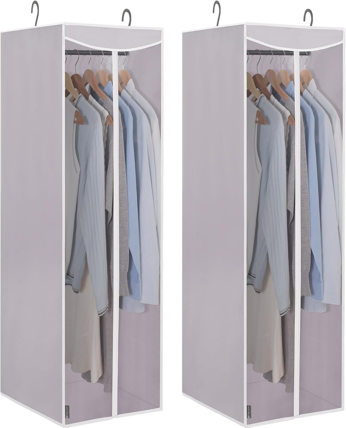 2-Pack Large Hanging Garment Bag with Zipper - Dust-Proof Clothes Protector